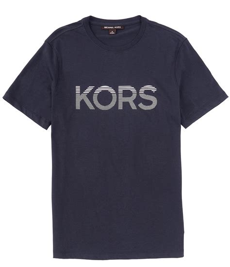 michael kors birdseye tipped short sleeve crew navy|Michael Kors Short.